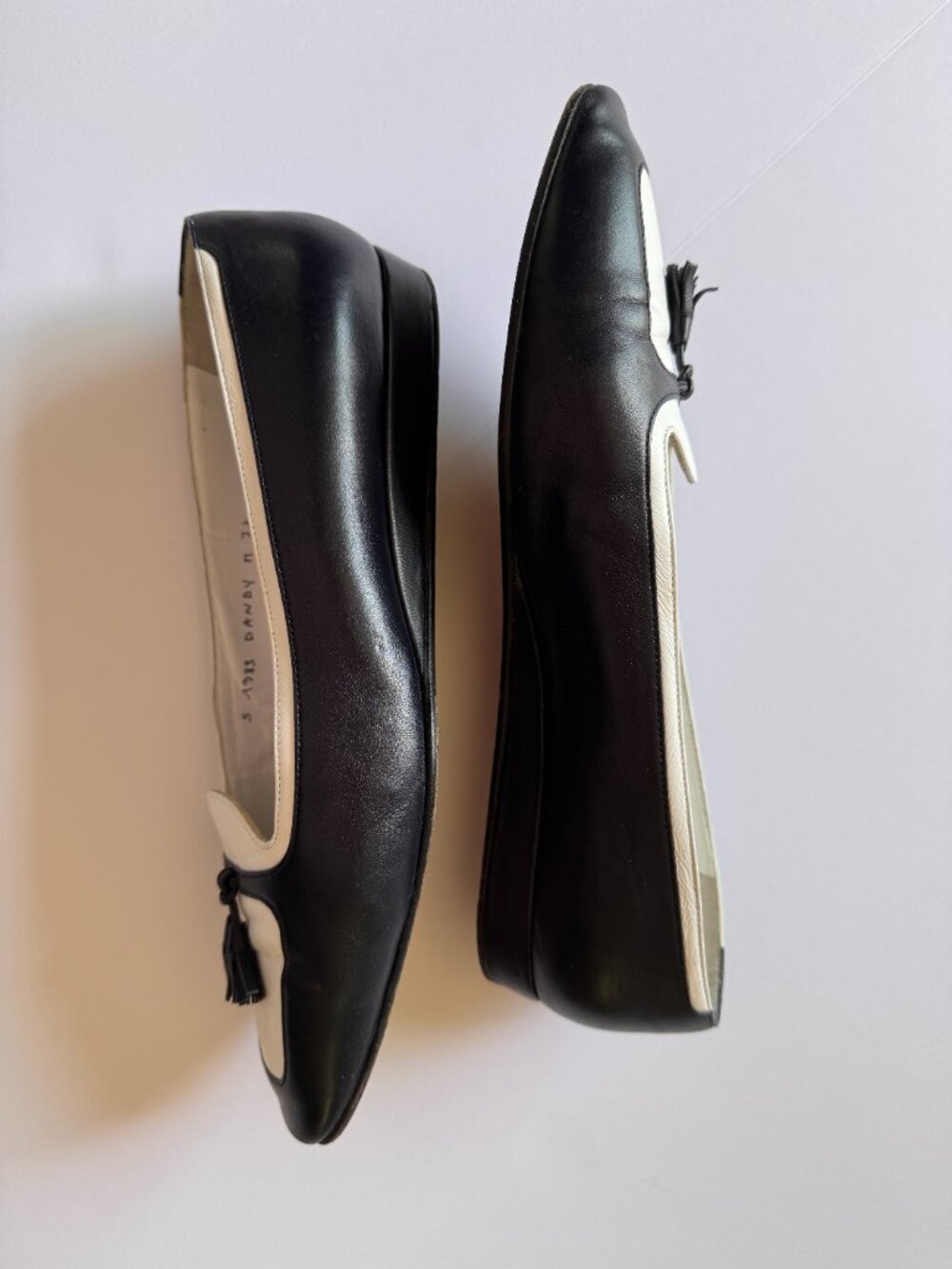 Silvia Fiorentina Navy & White Tassel Leather Loafer size 7.5 – Made in Italy - Picture 4 of 7
